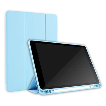 

mosunx 2020 Ultra slim design and stylish For iPad 7th 10.2in 2019 Wake/Sleep Silicone+Leather Case Cover 1th Pencil Holder