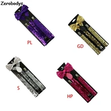 Унисекс 2 в 1 Блестящая рыбья чешуя с блестками одноцветные подтяжки галстук-бабочка комплект одежды