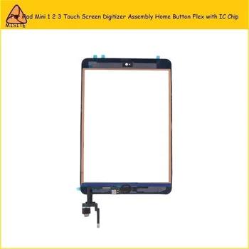 

1PC Touch Screen Display Digitizer Assembly for i Pad mini 1/2 mini 3 with Home Button Flex Cable +IC Chip Connector Repair Part