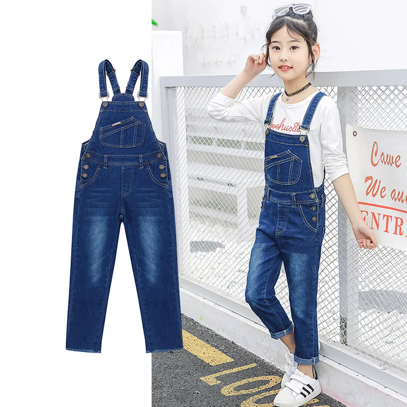 

Girls Cowboy Suspender Pants Spring And Autumn 2019 New Style Children Western Style Cowboy Trousers Autumn Korean-style