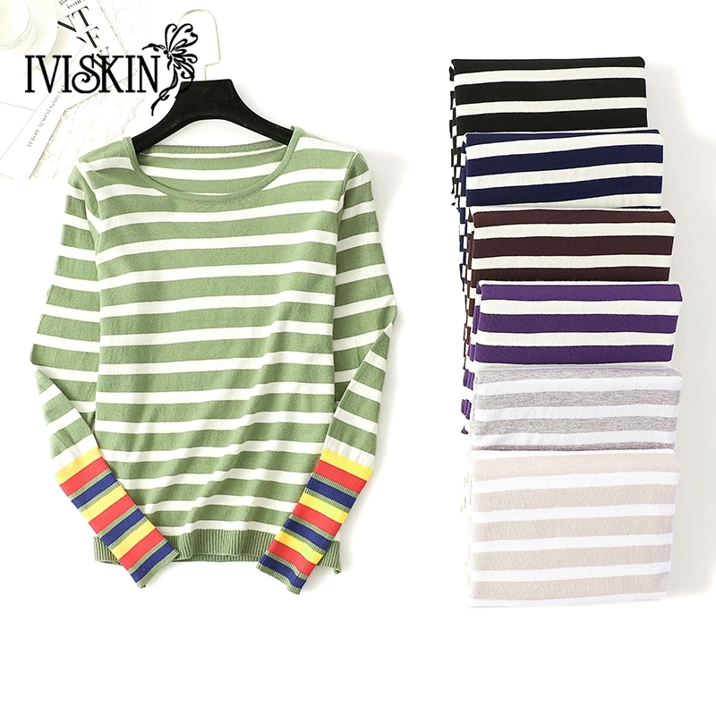 Womens Sweaters 2019 Winter Tops Stripe Sweater Women Thin Pullover Jumper Knitted Sweater Pull Femme Hiver Truien Dames New