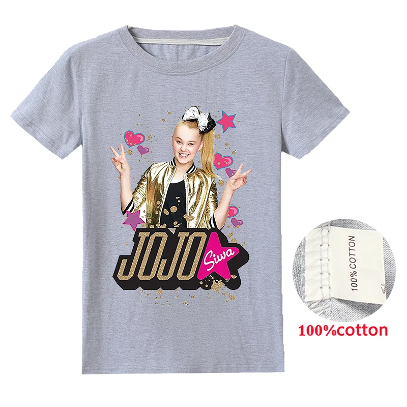 Новинка года; футболка Jojo Siwa детская одежда хлопковая футболка с короткими рукавами для девочек топы; футболки; Повседневные детские толстовки с капюшоном; брюки; Рождество