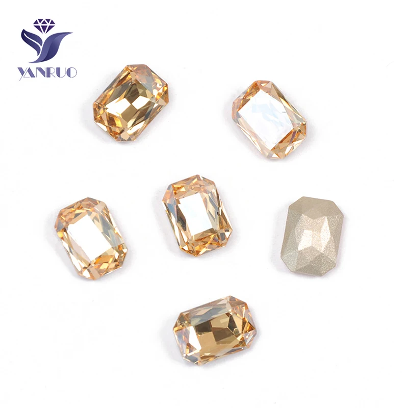 Without Claw YANRUO 4627 восьмиугольник GSHA Топ K9 кристаллы заостренные камни когти Швейные кристаллы Камни пришитые Стразы для платья - Цвет: Without Claw