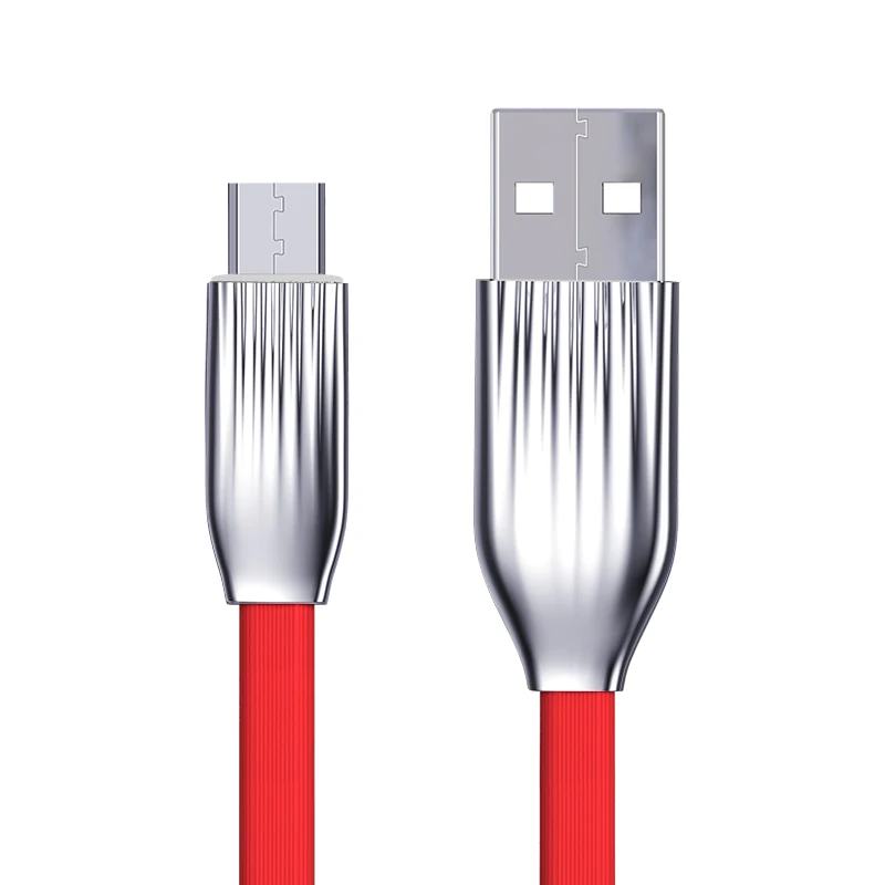 Red Micro USB кабель с белый светодиодный свет кабель для быстрой зарядки плоский usb-кабель для передачи данных(синхронизации) и зарядки кабель Micro USB кабель 5V 2A для samsung Xiaomi huawei - Цвет: Red