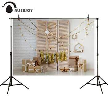 

Allenjoy studio backdrop photography brick wall wooden shelf gift glitter smash cake decor photophone photocall background props