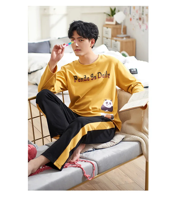 Spring And Autumn Men's Pure Cotton Long Sleeve Trousers Korean-style Men Young And Middle-aged Thin Japanese Korean Home W
