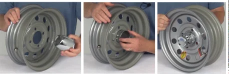 CF Performance 2/4 Stück 95 mm (3,74 Zoll) Nabenkappen aus Edelstahl für Anhänger-Radnaben, passend für 3,74 Zoll Anhänger-/LKW-Felgen mit 3,9 Zoll hohem Mittelbohrungsdurchmesser – Detail 2