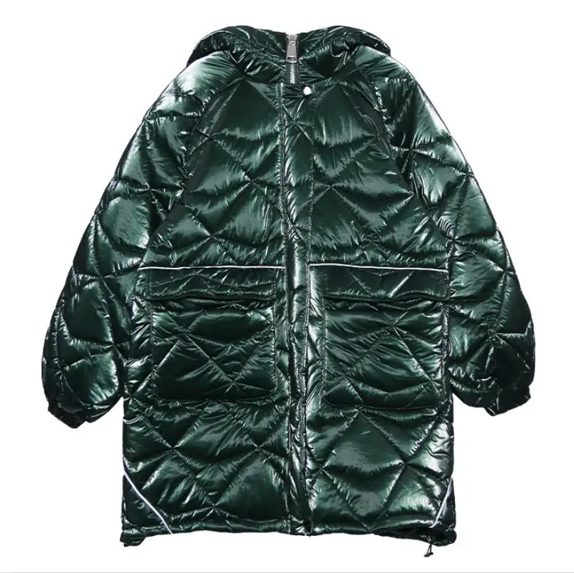 dark green Уличный стиль, необычное хлопковое пальто, горячая распродажа, зимние Пуховые хлопковые парки, женские тонкие толстые теплые хлопковые куртки больших размеров F542 - Цвет: dark green
