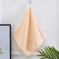 High Density Small Hand Towel 30x30cm Pineapple Hanging Kitchen Cleaning Towel Handkerchief Solid Color Washing Cleaning Towel 3