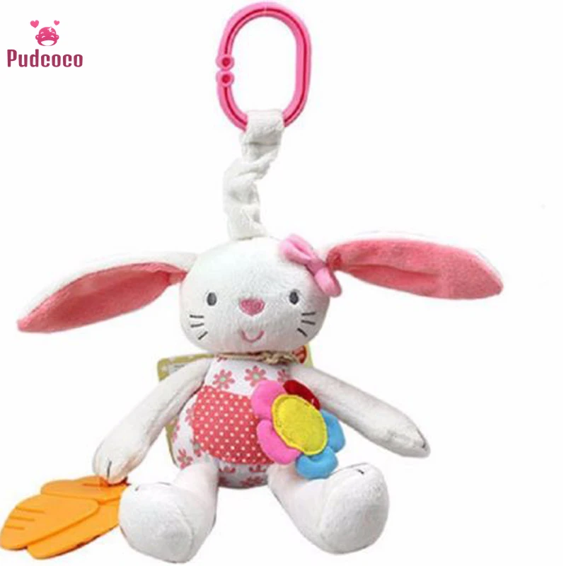 Бренд Pudcoco, умные детские игрушки, мягкий плюшевый кролик из мультфильма, детская погремушка, кольцо, колокольчик, кроватка, подвесная игрушка в виде животного Для Bebe
