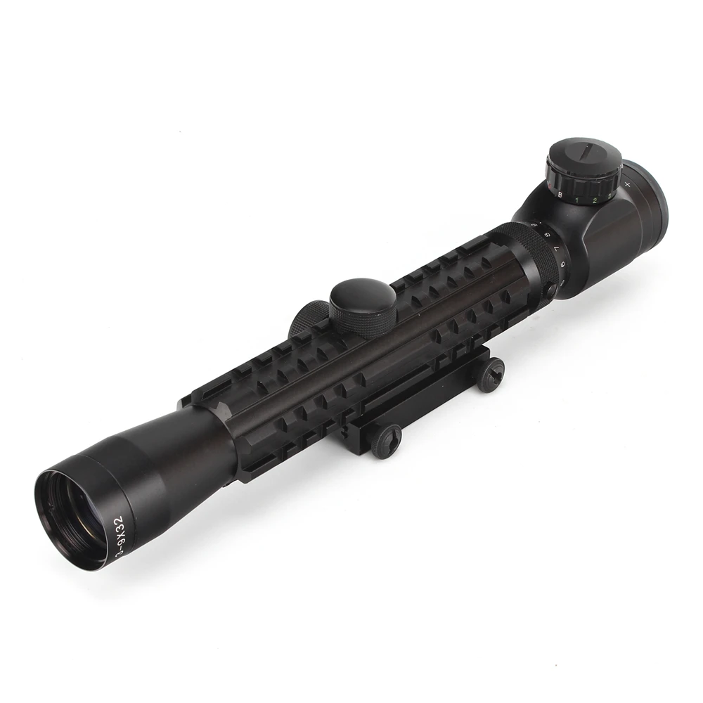 Ohhunt 3-9X32 охотничьи прицелы для стрельбы тусклый лак отделка тонкая освещенная сетка дуплекс оптический прицел Tri-Rail прицел