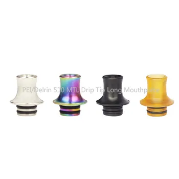 

PEI/Delrin 510 MTL Drip Tip Long Mouthpiece Replacement for Ehpro True MTL RTA/VooPoo Drag Baby tank/Innokin Zlide MTL tank