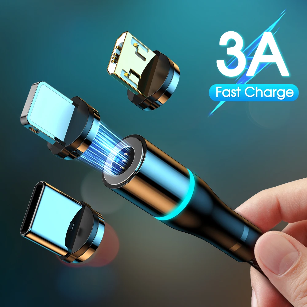 YKZ 3A Магнитный зарядный кабель Мобильный телефон Быстрая зарядка Type C Micro USB