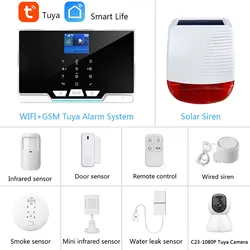 Tuya – système d'alarme de sécurité domestique intelligent sans fil, wi fi, GSM, fonctionne avec Alexa, détecteur de mouvement, capteur de fenêtre, caméra IP 