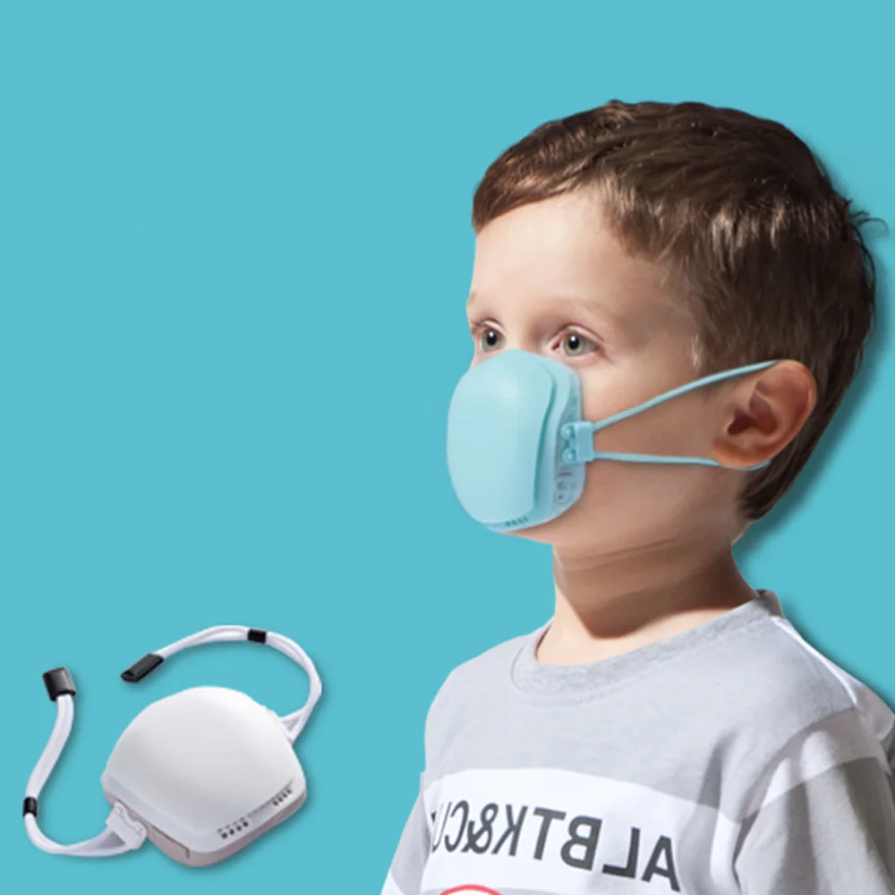 

Pm2.5 Kids Electric Mouth Face Mask Respirator with 2 Filter Breathable Dustproof Face Mask Dust Protective Mask