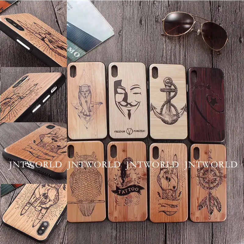 

TPU Shockproof Imitation Wood Grain Retro Emboss Case Phone Back Cover Shell For iPhone 6 6S 7 8 Plus X XS