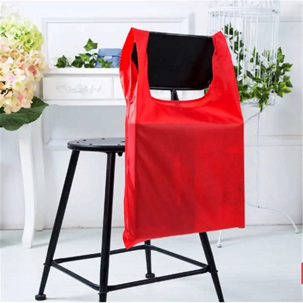 Водонепроницаемая Полиэфирная Сумка для покупок, портативная складная креативная многоразовая складная сумка для покупок, Эко сумка для покупок на рынке, 33*55 см - Цвет: Красный
