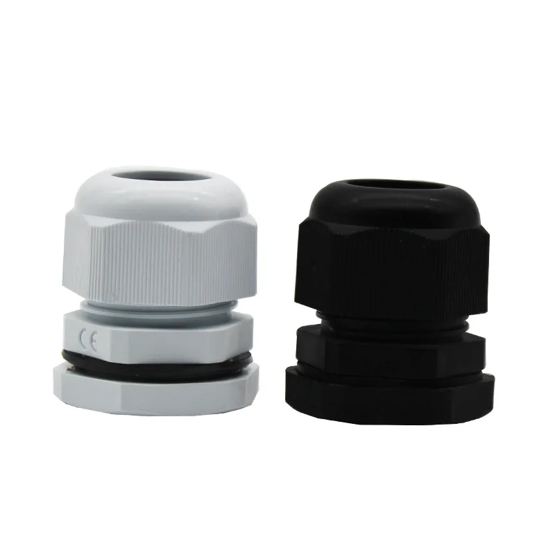 Waterproof Cable Gland Cable entry IP68 PG7 for 3-6.5mm PG9 PG11 PG13.5 PG16 PG19/21/ White Black Nylon Plastic Connector 10pcs