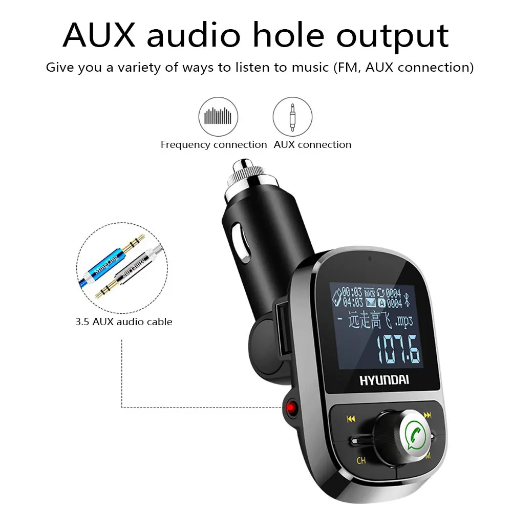 Новинка Автомобильный MP3 плеер Bluetooth громкая связь большой экран дисплей песен Aux