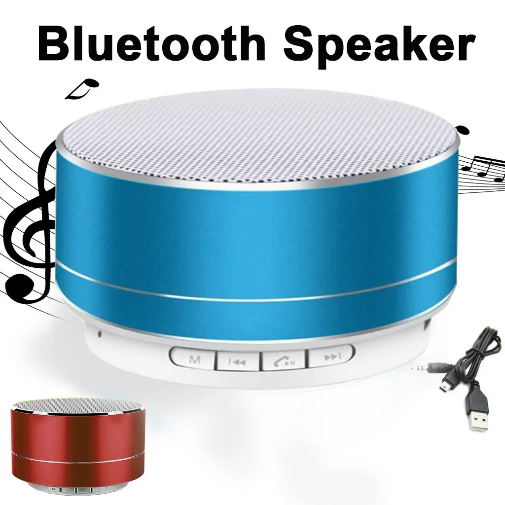 Портативные колонки Bluetooth Wirelwss Mnin Bass металлический стерео звук для iPone iPad