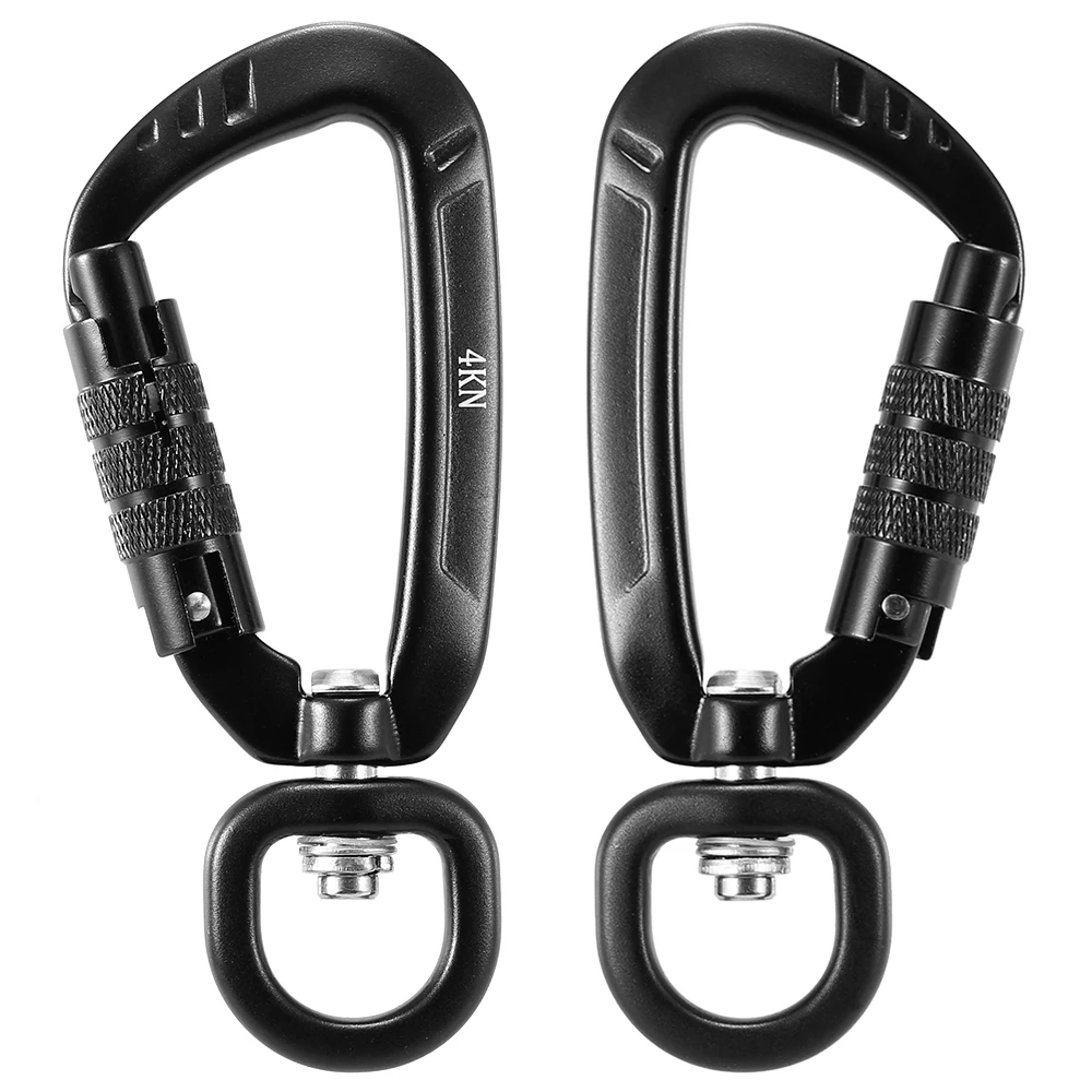 

2pcs Swivel Carabiner Clip 360 Rotatable Spinner Carabiner Small Auto Locking Carabiner 4KN Survial Rescue Carabiners Hook