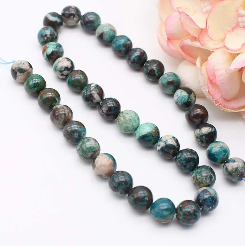 11mm Natural smooth Phoenix stone multicolour round stone beads For DIY necklace bracelet jewelry making 15 