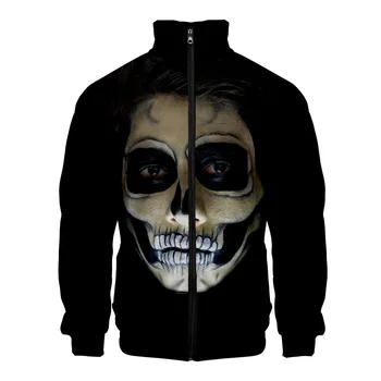

Horrorween Print Stand Collar Jacket Men/Women Winter Fashion Casual Harajuku Soft Jacket Coat Hot Sale