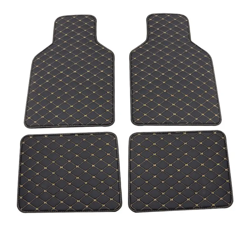 4Pcs High Performance Car Floor Mats for Auto All Weather PU Leather Liners Mat Fit for Most Cars