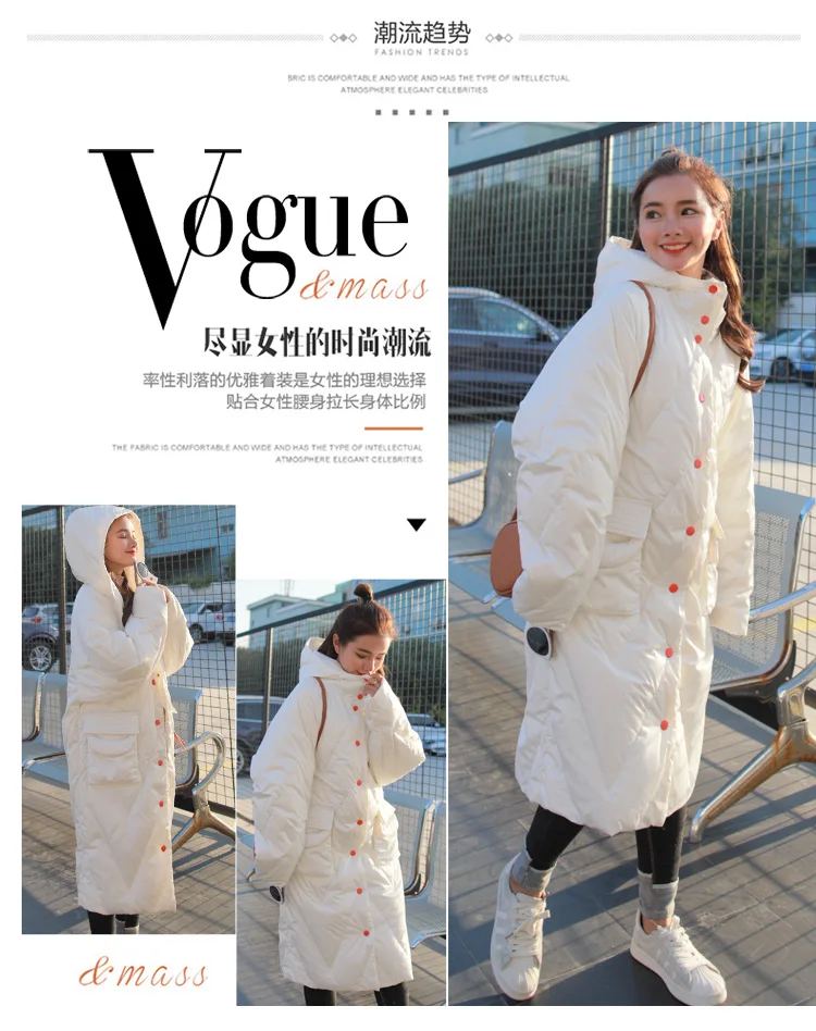 INS Cotton Coat Female Version of Mid-length New Style Winter South Korea CHIC Cotton-padded Jacket over-the-Knee Hot Selli