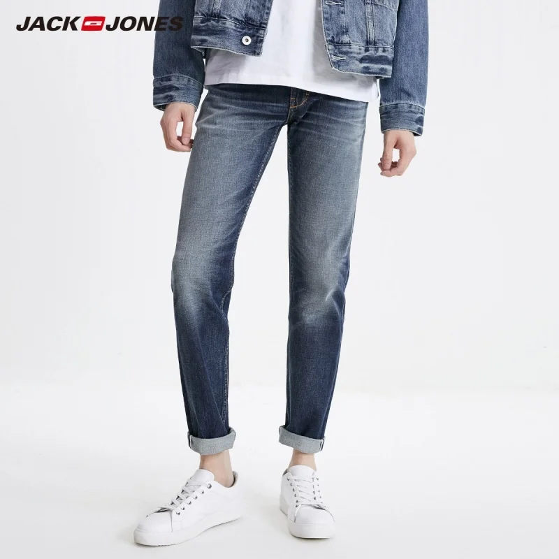 Мужские повседневные свободные прямые джинсы JackJones базовая Мужская одежда 219132577 |