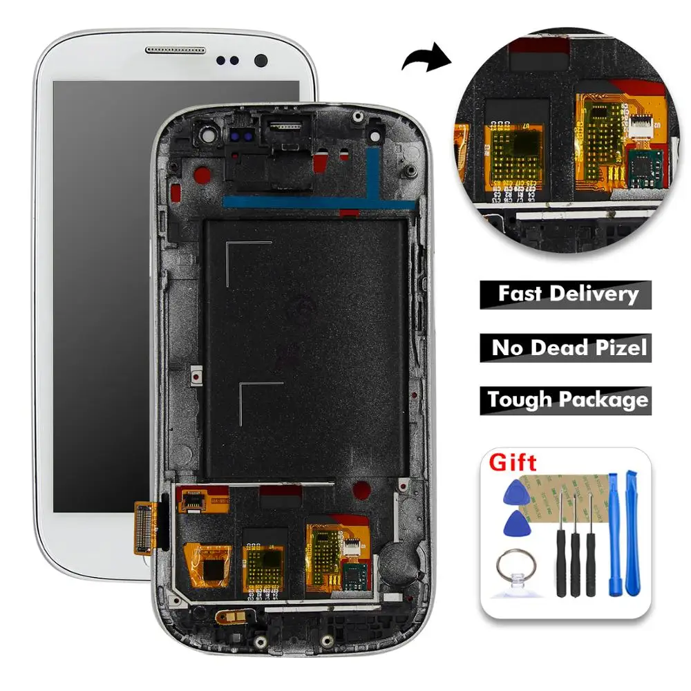 ЖК-дисплей для Samsung Galaxy S3 SIII I9300 i9300i i9301 i9308i i9301i i9305 сенсорный экран дигитайзер