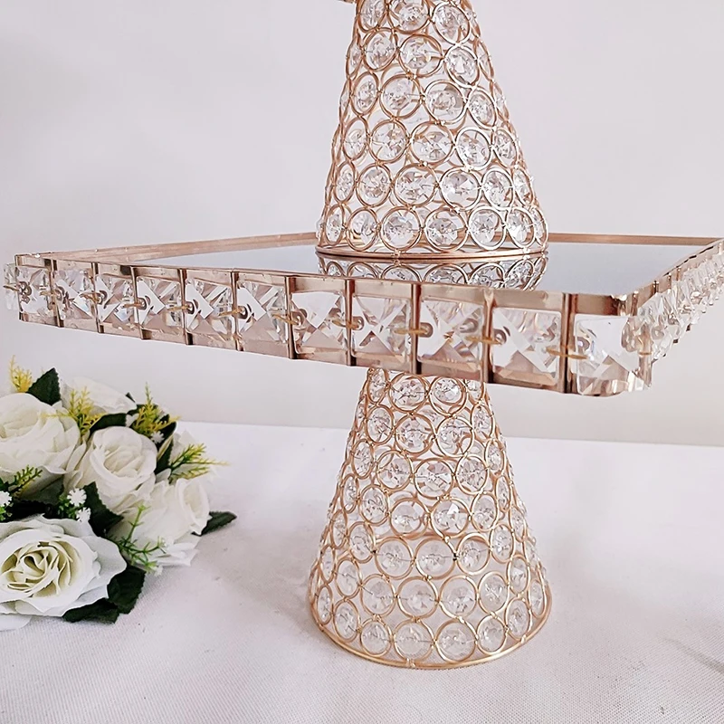 

1pcs-3pcs Cake Stand Afternoon Tea Wedding Plates Party Tableware New Bakeware crystal tray Display Rack Cake Decorating Tools