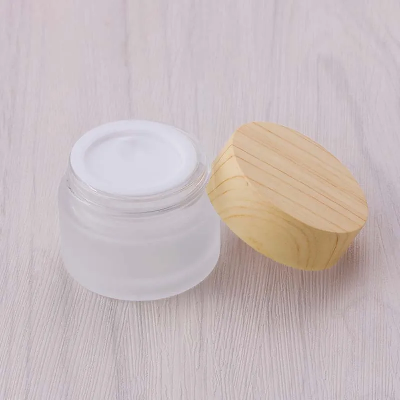 5g-100g Mini Glass Empty Jar Pots Cosmetic Makeup Inner Lid Face Cream Lip Balm Container My Refillable Bottles