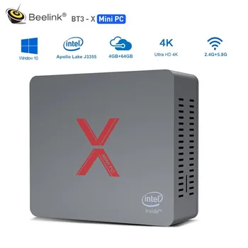

Beelink BT3-X Mini PC Intel Apollo Lake J3355 Windows 10 Intel Graphics 500 LPDDR4 64GB EMMC 2.4GHz+5.8GHz WiFi 1000Mbps