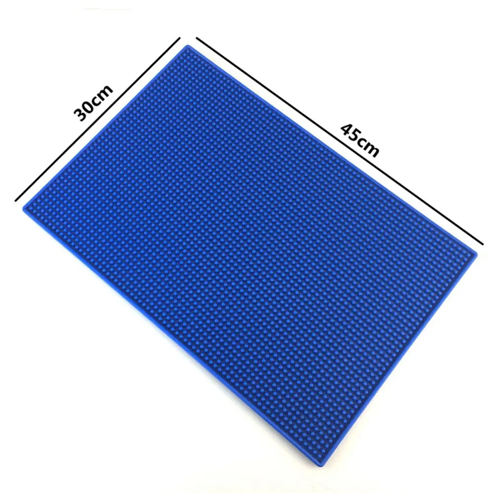 Leikurvo Bar Service Mat, tappetino in gomma morbida, antiscivolo, per bar, club, cucina, caffetteria, 45 x 30 cm, colore nero