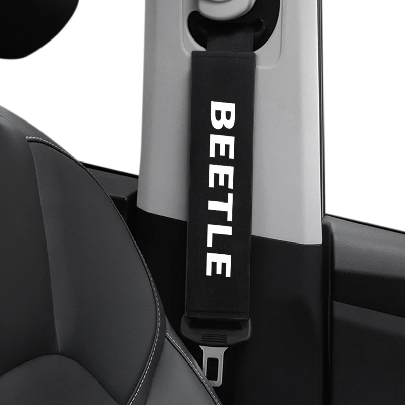 

2pcs Auto Shoulder Pads Cover Case for Volkswagen VW beetle polo passat b5 b6 CC golf Car Emblem Accessories Car Seat Belt Cover