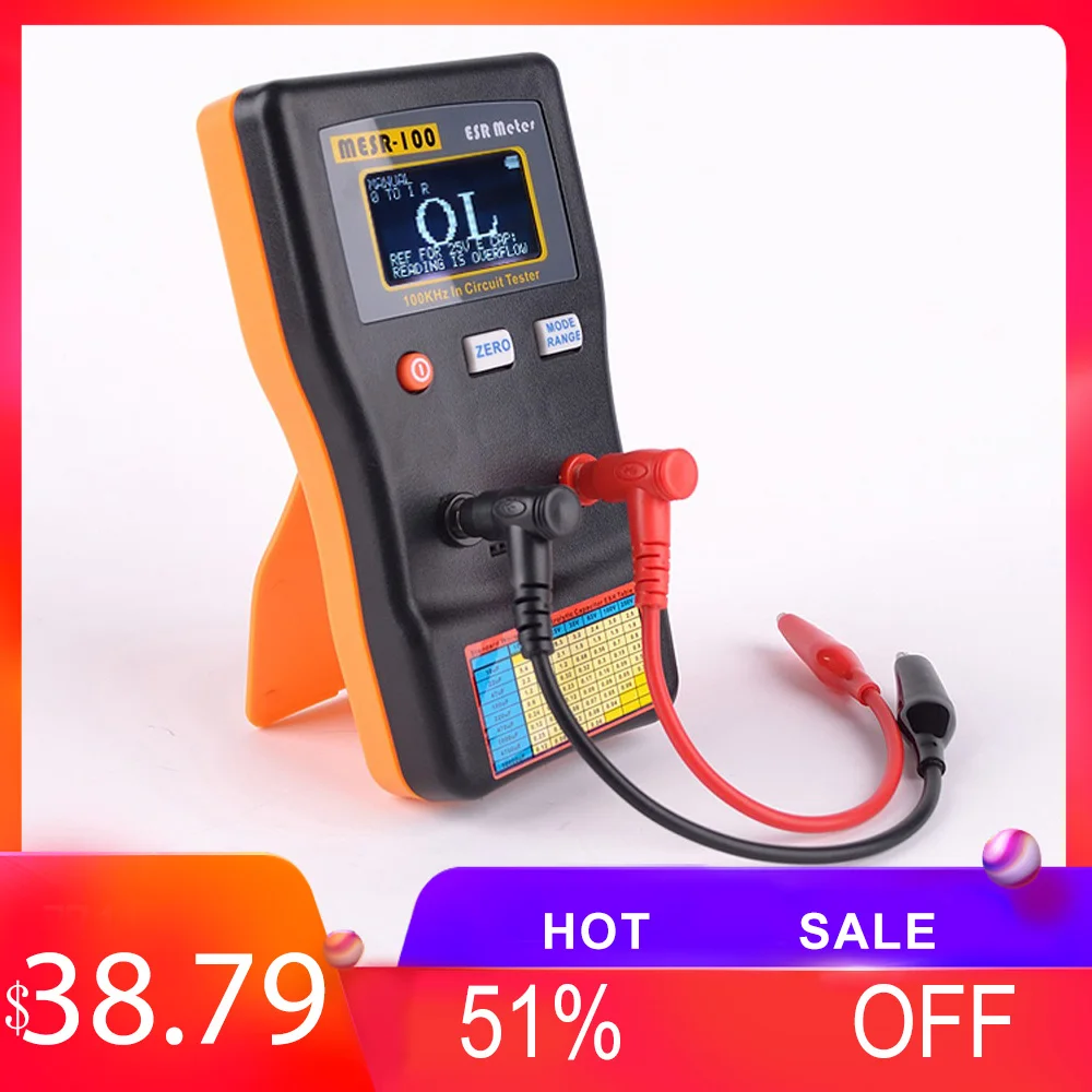 MESR-100 ESR 커패시턴스 옴 미터 전문 측정 커패시턴스 저항 커패시터 회로 테스터