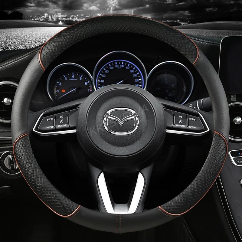 Copertura Del Volante Dell'Automobile Del Cuoio Dell'Unità Di Elaborazione Per La Cx-4 Cx-5 Cx-7 Cx-9 Mazda 3 Axela 6 Gh Gj Demio Antiscivolo Funda Vo