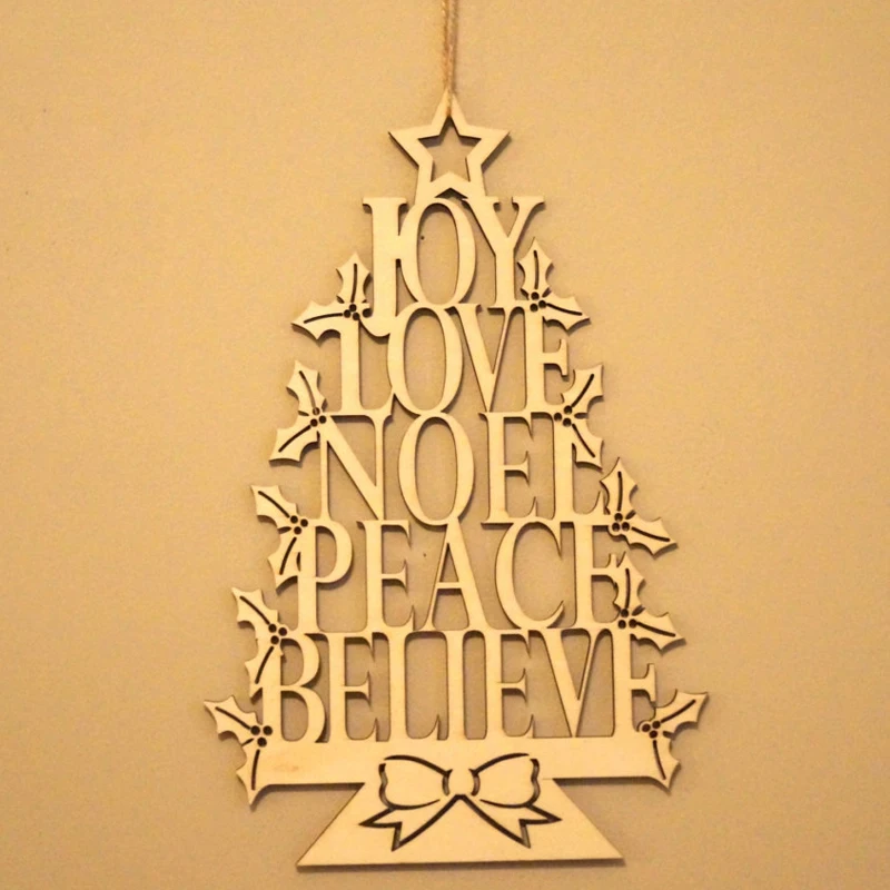 JOY LOVE NOEL PEACE belief деревянная дверная доска рождественское домашнее украшение