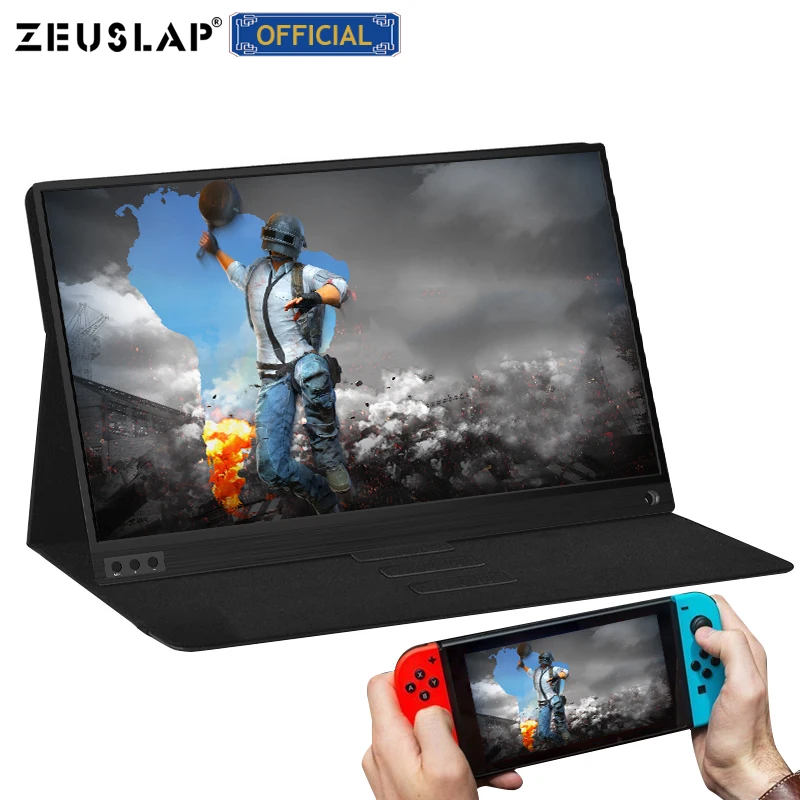  ZEUSLAP thin portable lcd hd monitor 15.6 usb type c hdmi for laptopphonexboxswitch and ps4 portabl