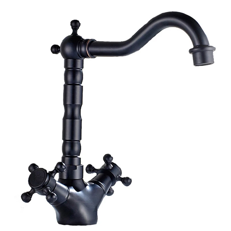 

Antique Basin Brass Faucets Bathroom Sink Mixer Deck Faucet Rotate Single Handle Hot and Cold Water Mixer Taps Crane Tap