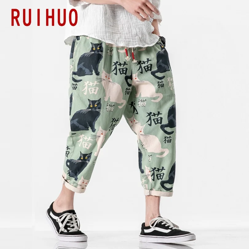 Cat Print Harajuku Man Pants Big Size Men's Pants Work Wear Casual Men's Clothing Sweatpants men jogger pants men jogger sweatpants