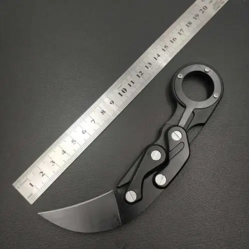 Olding механические Karambit охотничьи ножи CS GO коготь Походный нож 440C из нержавеющей стали Тактический карманный охотничий EDC инструменты-OEM - Цвет: black