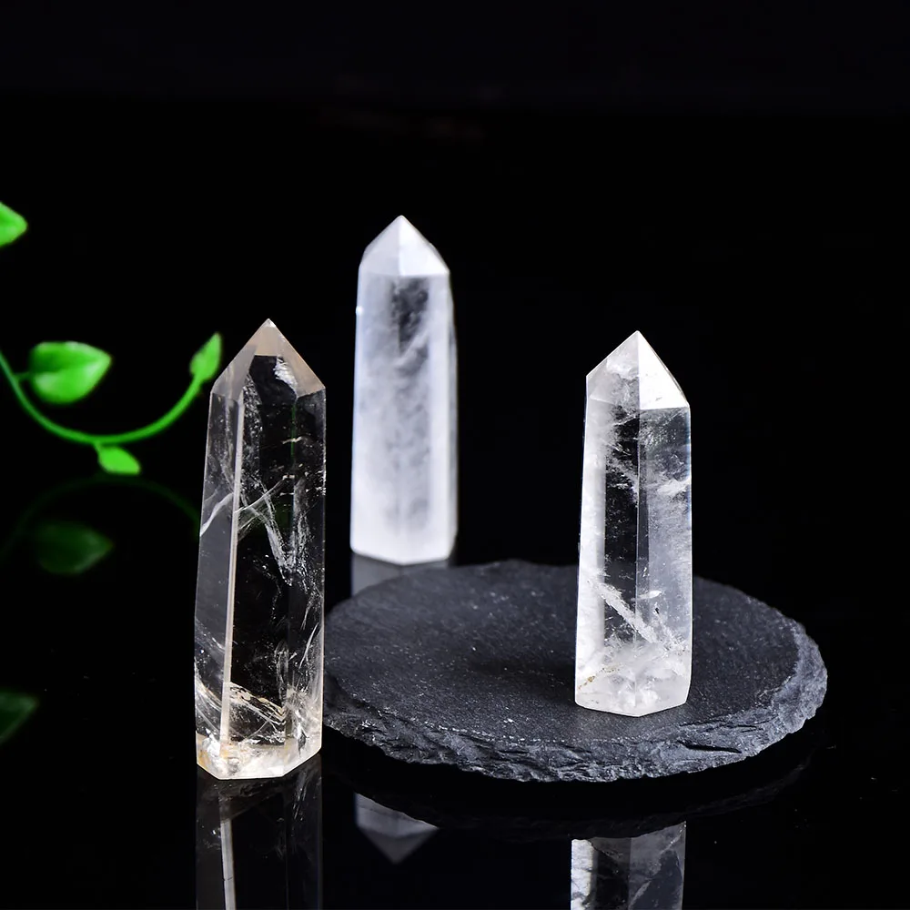 50g Natürlich Transparent Klar Quarzkristall Stein Zauberstab Point Heil Probe 
