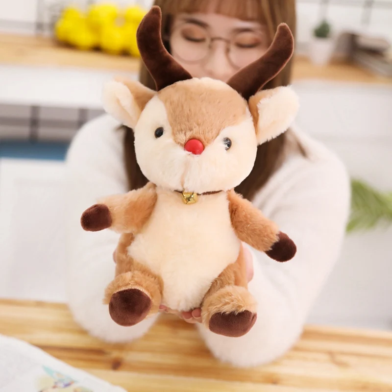 

Soft Christmas Antelope Deer Rat Plush Toy Cartoon Animal With Bell Stuffed Doll Baby Bedtime Story Toys Kids Girl Birthday Gift