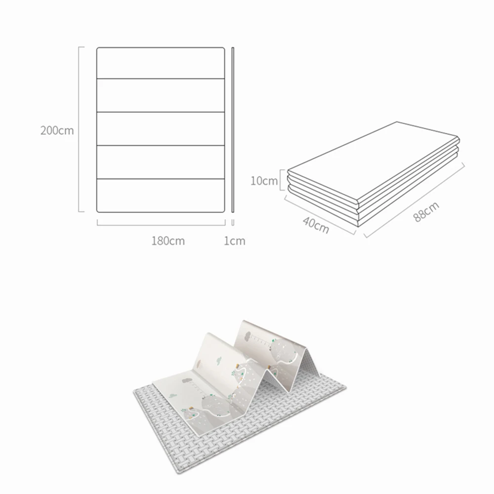 Детский складной двухсторонний Водонепроницаемый игровой коврик, детский утолщенный коврик для ползания, ковер для детей, для игры ребенка 200*180*1 см