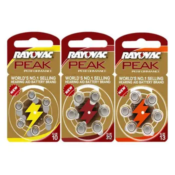 

60PCS RAYOVAC PEAK Zinc Air Hearing Aid Batteries 1.45V A312 312A ZA312 312 PR41.13A A13 13A 13 P13 PR48.A10 10A 10 PR70 Battery