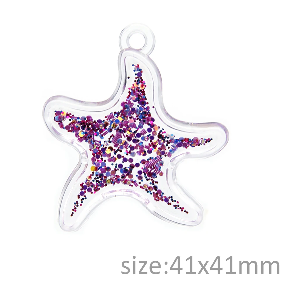 David Accessories 41x41 мм звезда Пластик пластический строгальный станок 3D смолы с отверстием с блестками, платье-пачка с бантом DIY аксессуары декоративные Ремесла, 5Yc7580