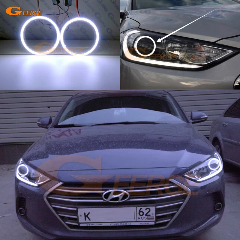 Для Hyundai Elantra Avante AD 2016 2017 2018 превосходные ультра яркие COB светодиодные кольца с