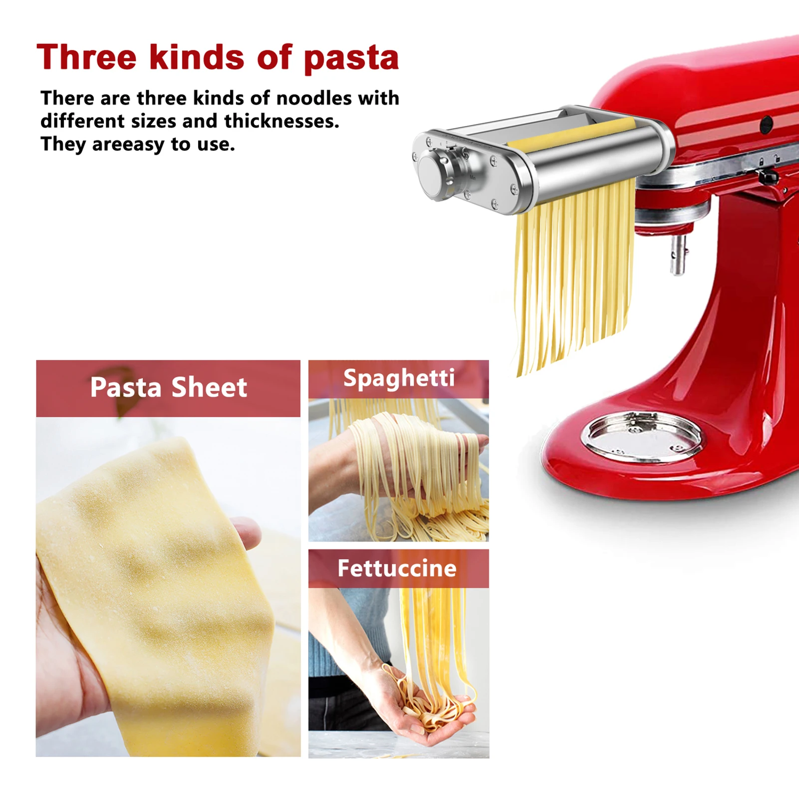Noodle Paste Makers Parts for Kitchenaid KA Fettucine Spaghetti Cutter Roller  Stand Mixers Kitchen Aid Pasta Food Set Processors - AliExpress